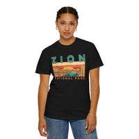 Zion National Park Souvenir Tee with Retro Landscape