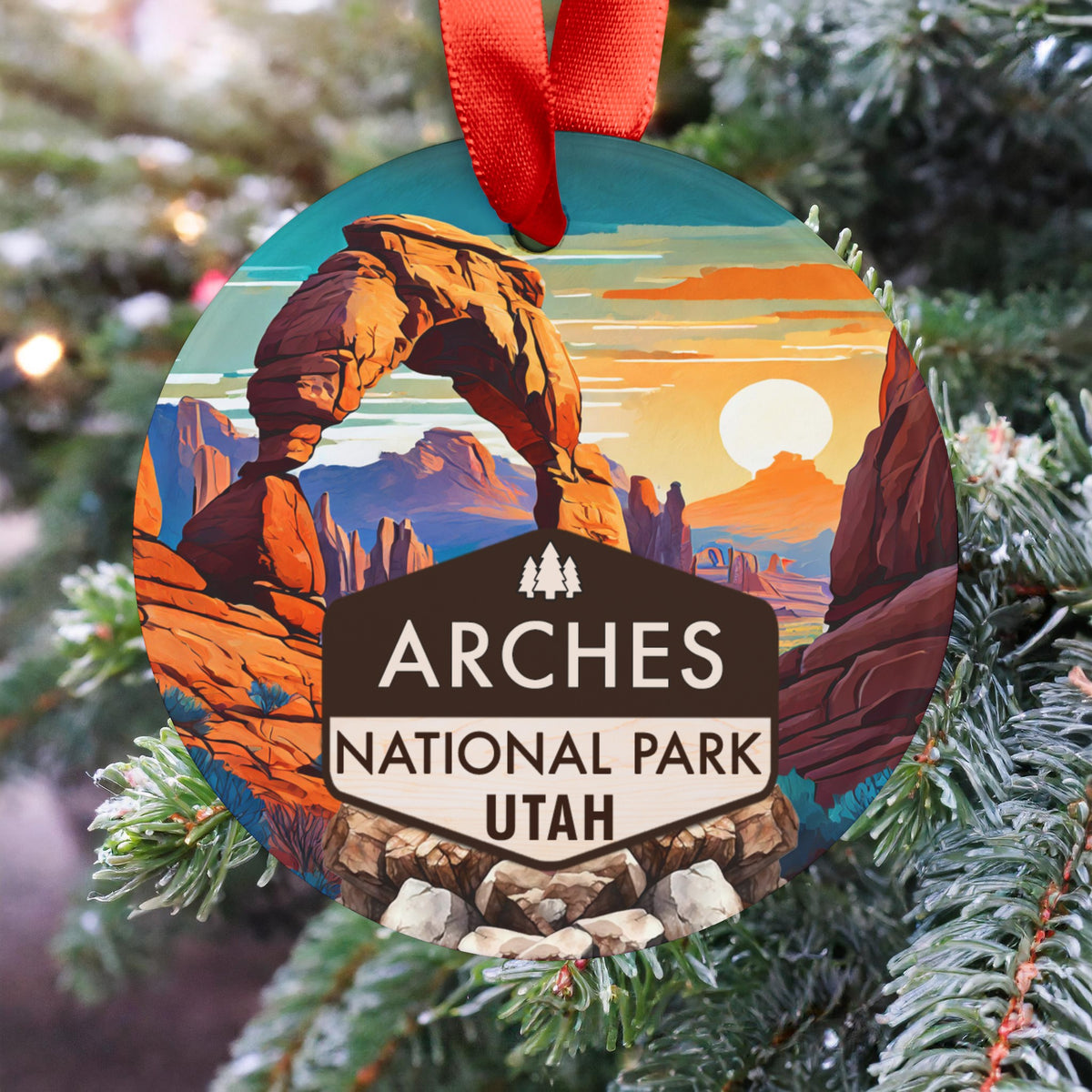 Arches Christmas Ornament with Ribbon