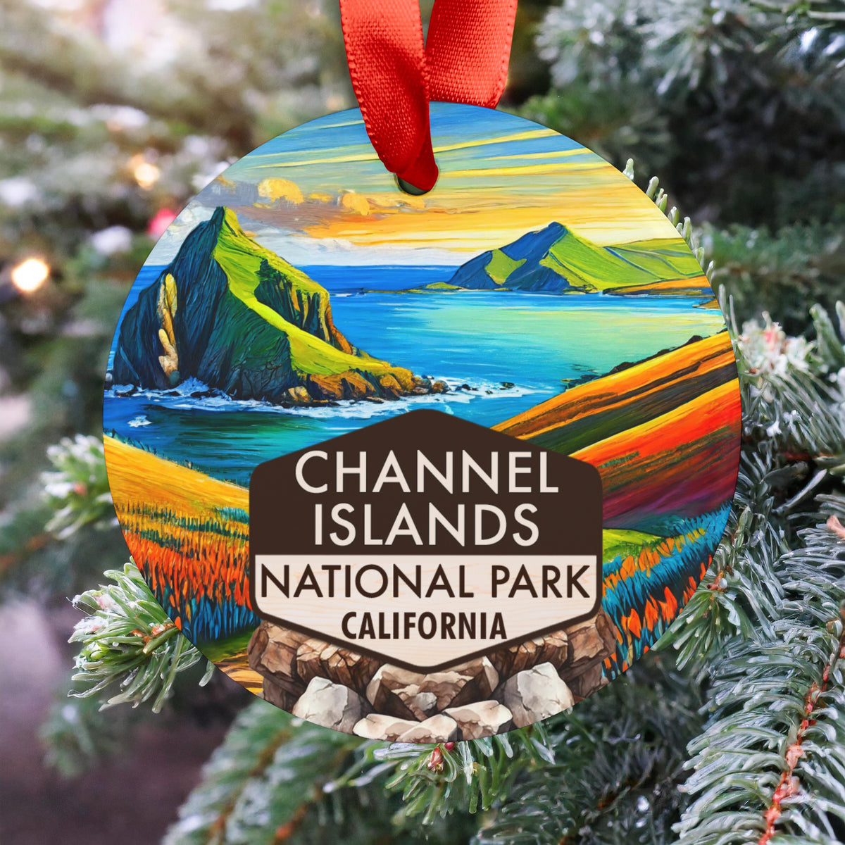 Channel Islands Christmas Ornament with Ribbon