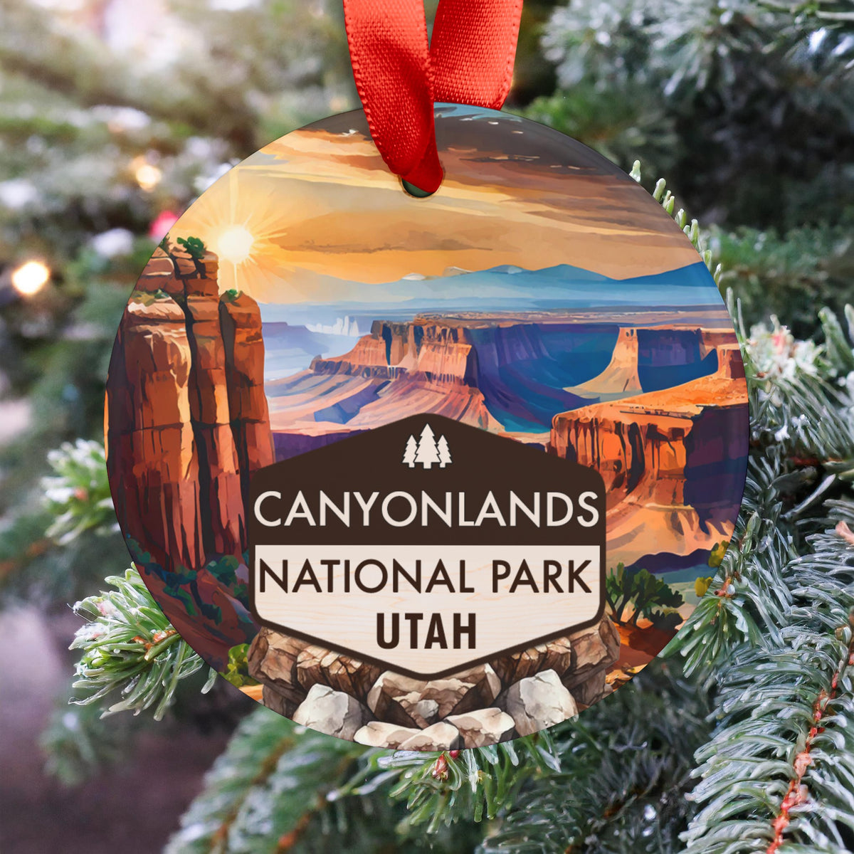 Canyonlands Christmas Ornament with Ribbon