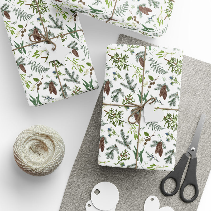 Forest Pinecones Pattern Wrapping Papers