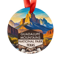 Guadalupe Mountains Christmas Ornament with Ribbon