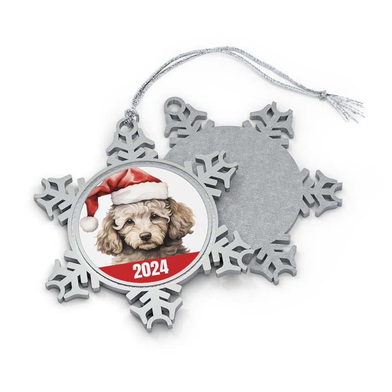 Poodle 2024 Christmas Ornament Pewter Snowflake with Free Shipping