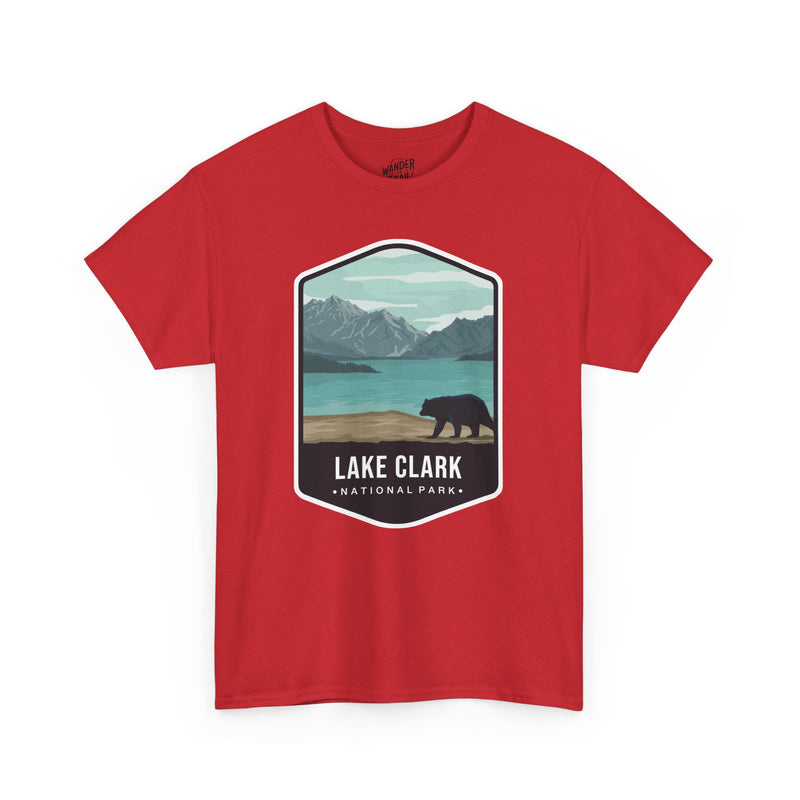 Lake Clark National Park T-Shirt with Bear and Mountain Lake Scene