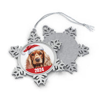 2024 Cocker Spaniel Metal Snowflake Christmas Ornament