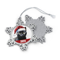 Black Cat Christmas Ornament 2024 Snowflake Cat with Free Shipping