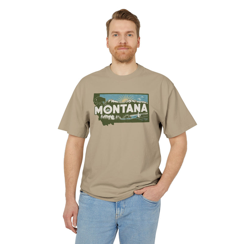 Montana Retro State  Unisex Heavy Faded Tee