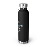 Grand Teton National Park souvenir water bottle featuring a mountain design with stainless steel construction.