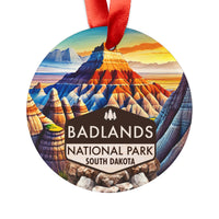 Badlands Christmas Ornament with Ribbon