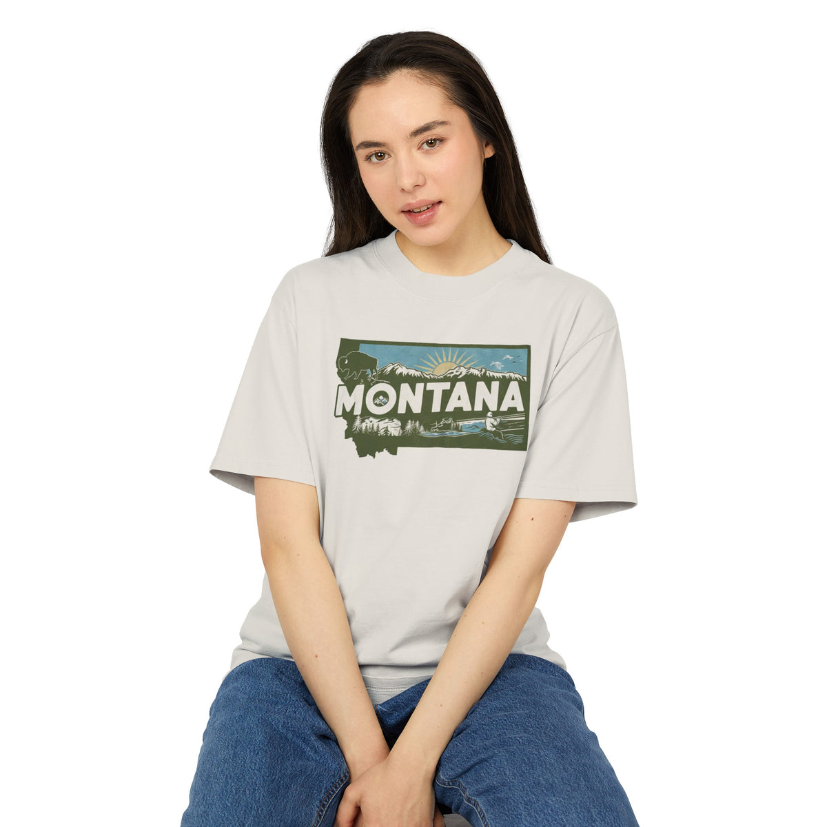 Montana Retro State  Unisex Heavy Faded Tee