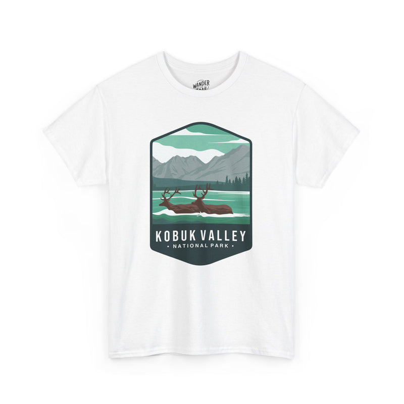 Kobuk Valley National Park T-Shirt with Caribou and Mountain Landscape Illustration