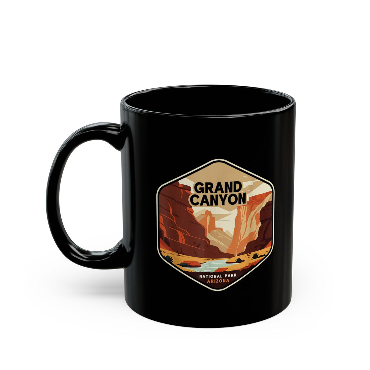 Grand Canyon National Park souvenir mug with desert and canyon design