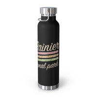 Mount Rainier water bottle with a retro design from the national park.