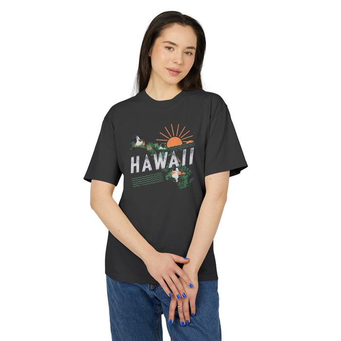 Hawaii Retro State Unisex Heavy Faded Tee