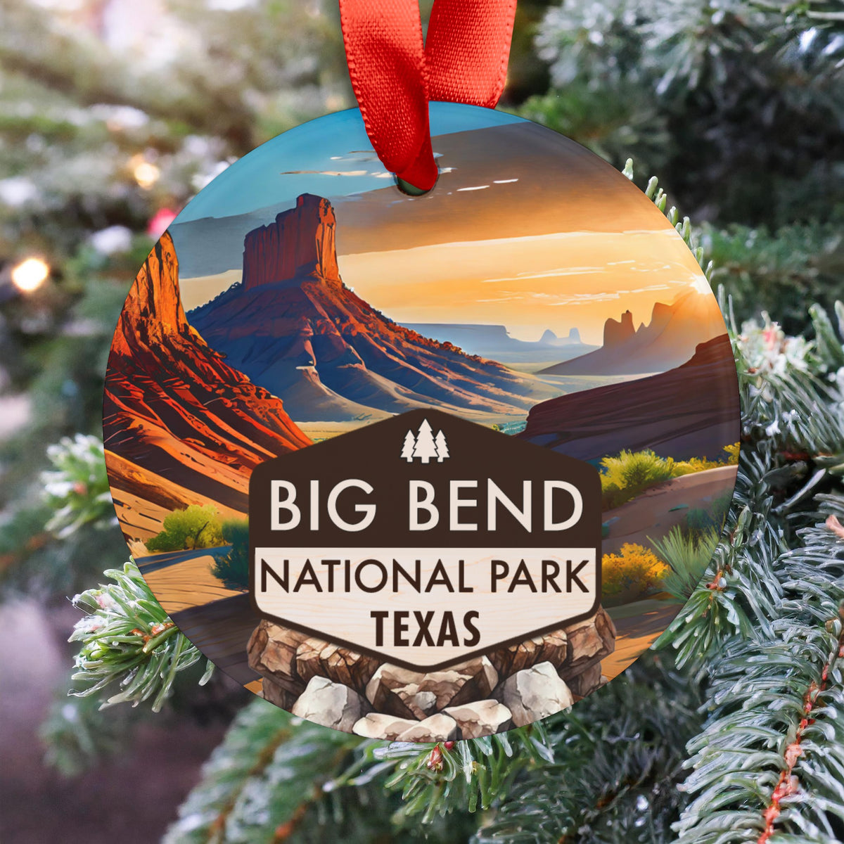 Big Bend Christmas Ornament with Ribbon