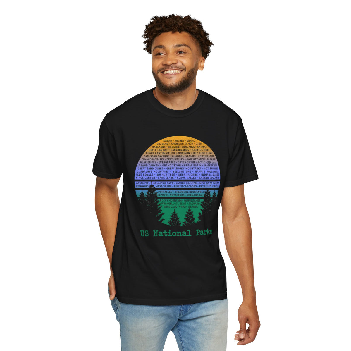 US National Parks Souvenir T-Shirt with Text Design