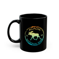 Ceramic coffee mug featuring a moose design with Acadia National Park.