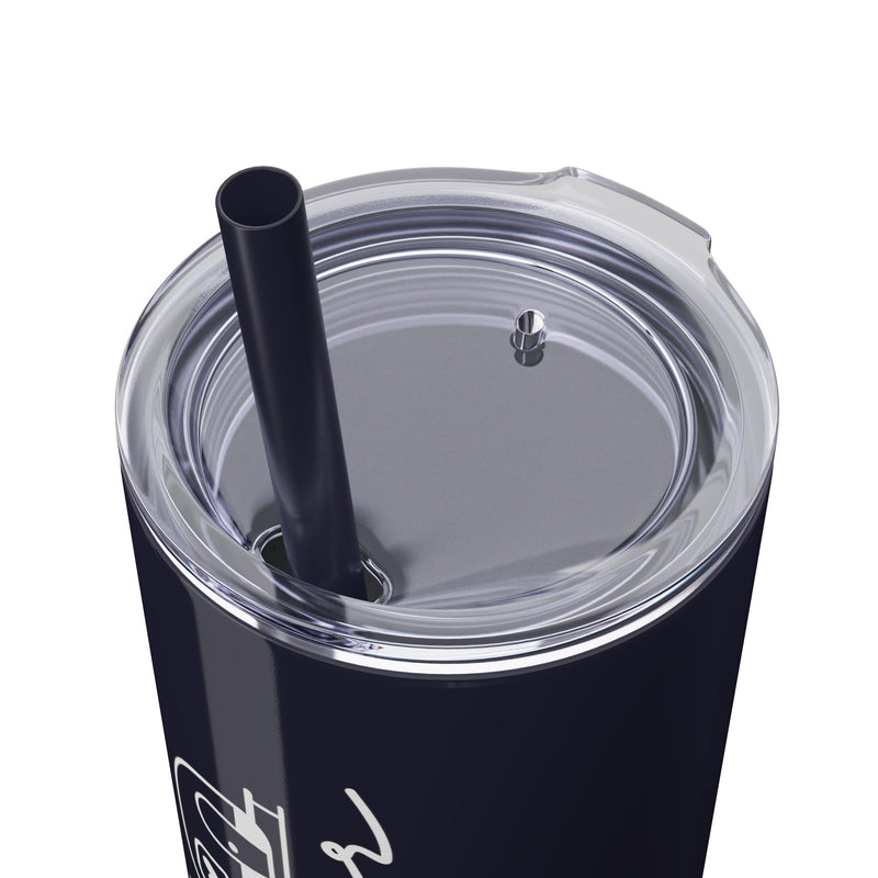 Happy Camper Skinny Tumbler with Straw, 20oz