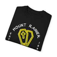 T-shirt featuring a unique design with "Mount Rainier National Park" text and a graphic element.