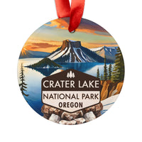 Crater Lake Christmas Ornament with Ribbon