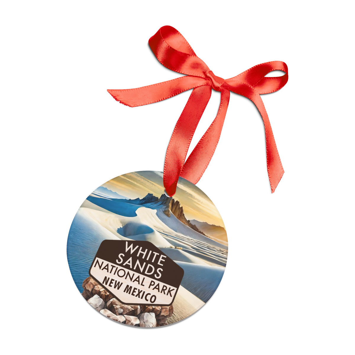 White Sands Christmas Ornament with Ribbon