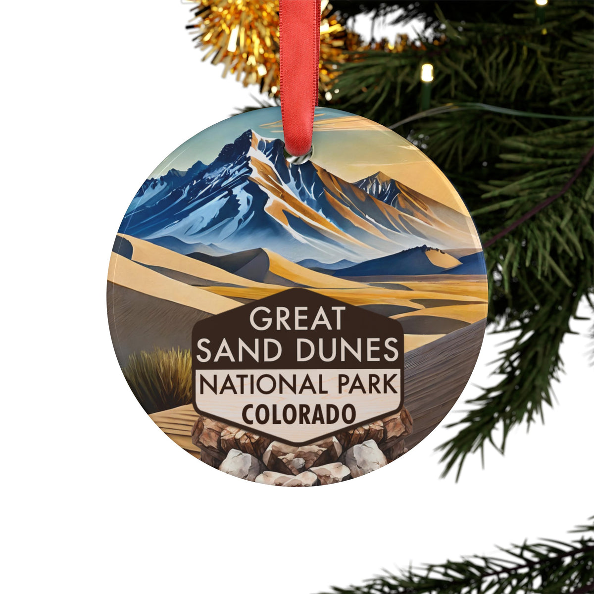 Great Sand Dunes Christmas Ornament with Ribbon