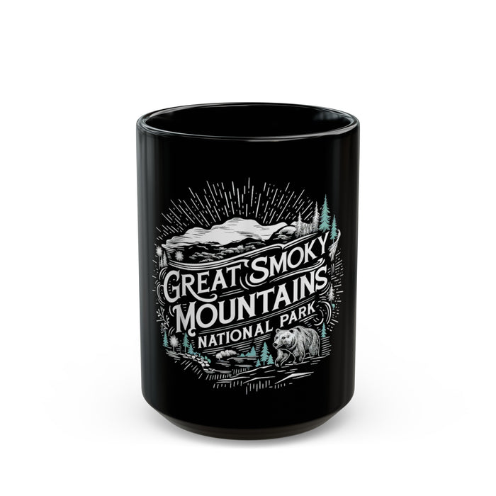 Great Smoky Mountains National Park souvenir mug with scenic illustration