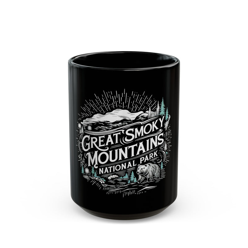 Great Smoky Mountains National Park souvenir mug with scenic illustration