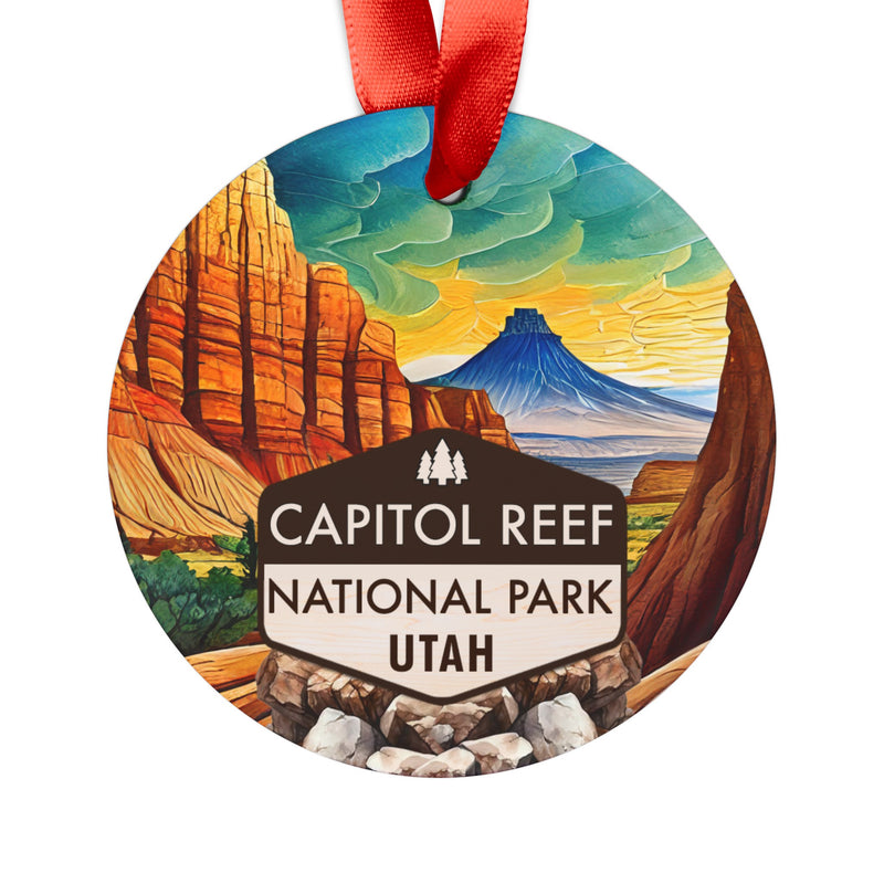 Capitol Reef Christmas Ornament with Ribbon