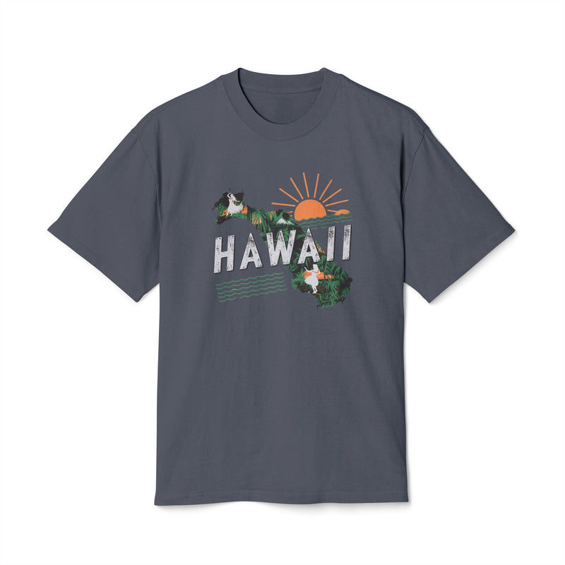 Hawaii Retro State Unisex Heavy Faded Tee