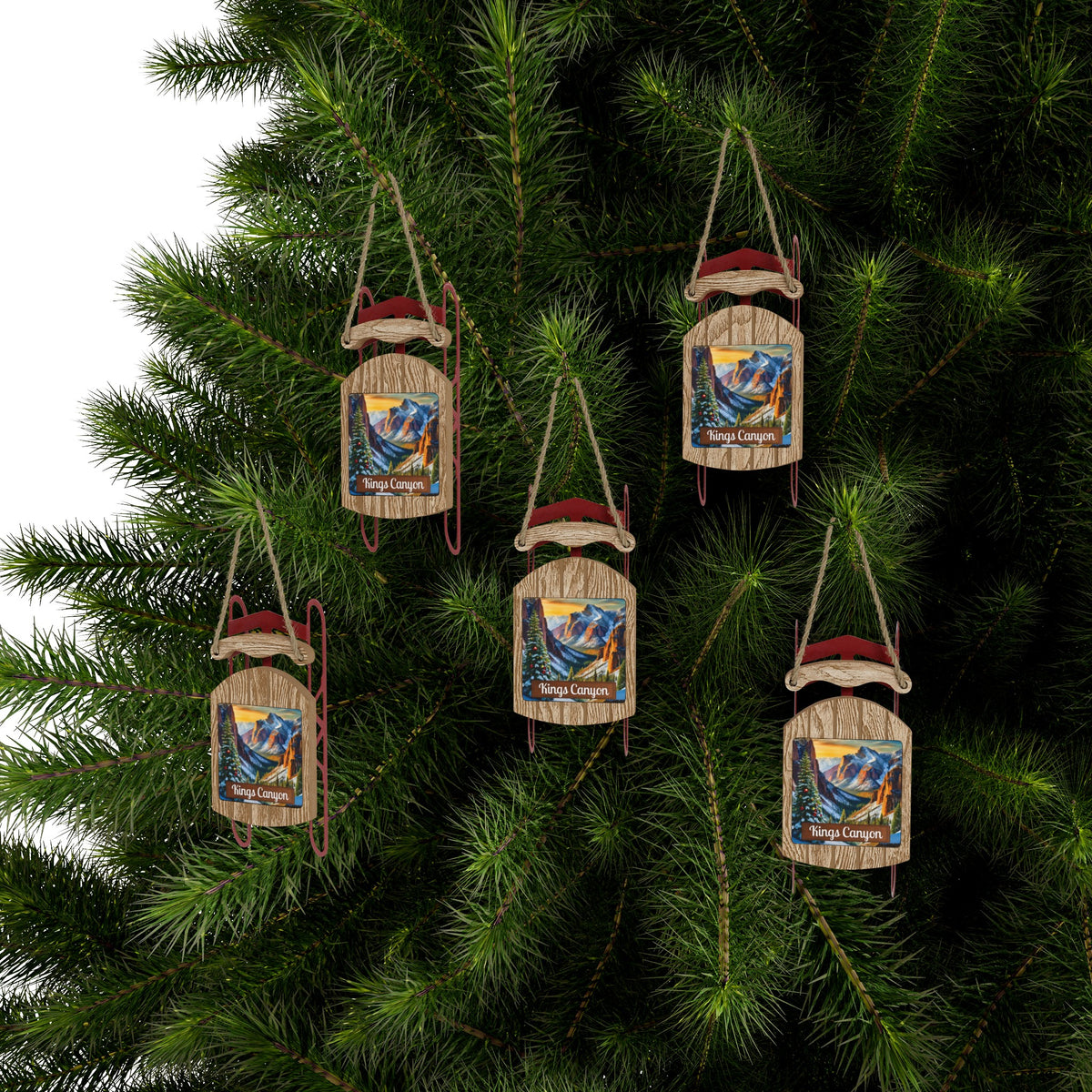 Kings Canyon National Park Christmas Sled Ornament