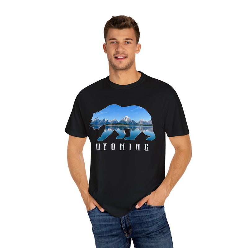 Grand Teton Bear Souvenir Tee with Wyoming Text