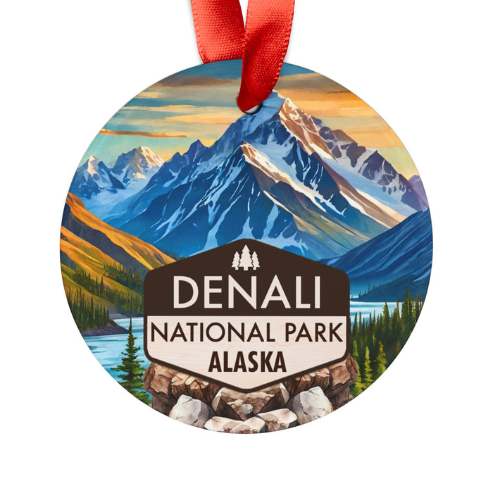 Denali Christmas Ornament with Ribbon