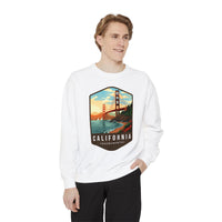 California Sweatshirt - Golden Gate Bridge Design - San Francisco Scenic Apparel - Unisex Garment-Dyed Cozy Fleece