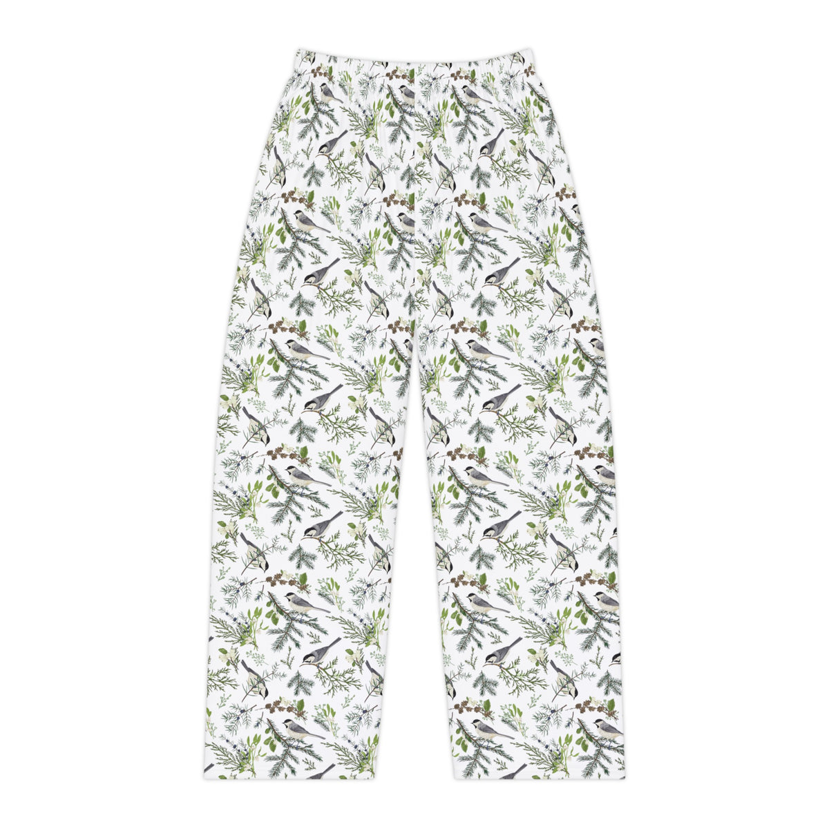 Pinecones and Birds Pattern Women's Pajama Pants