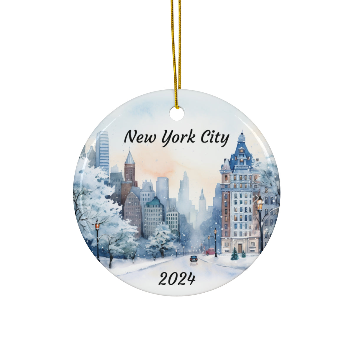 New York City Winter Ceramic Ornament