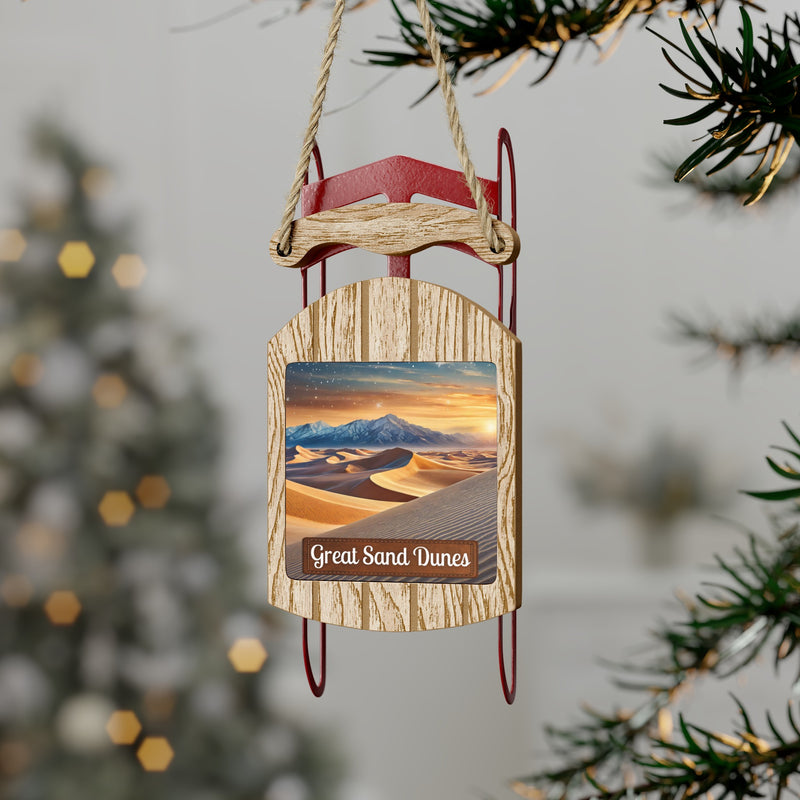 Great Sand Dunes National Park Christmas Sled Ornament