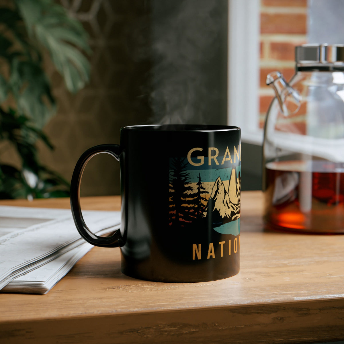 Grand Teton Souvenir Mug with Mountain Sunset