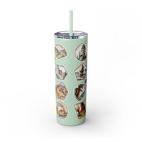 National Park Stamps Skinny Tumbler with Straw, 20oz