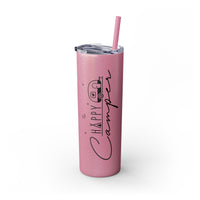 Happy Camper Skinny Tumbler with Straw, 20oz