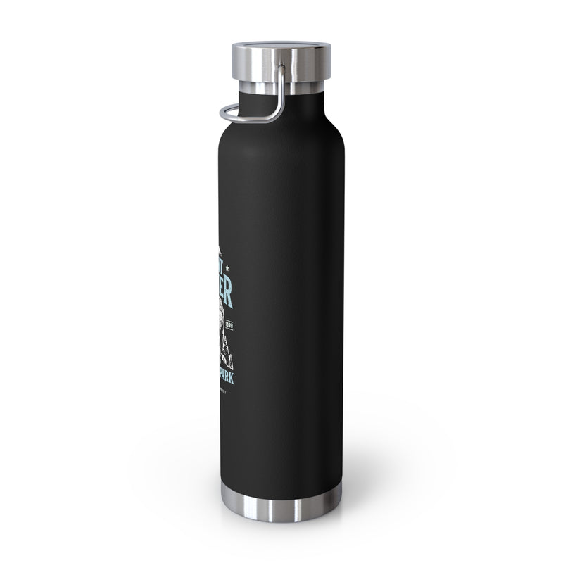 Mount Rainier National Park stainless steel water bottle with bear design.