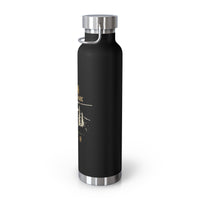 Image of a stainless steel water bottle featuring an elevation design from Zion National Park in Utah.