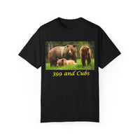 Grand Teton National Park T-shirt featuring a graphic of bear 399 and her cubs with the text "399 and Cubs".