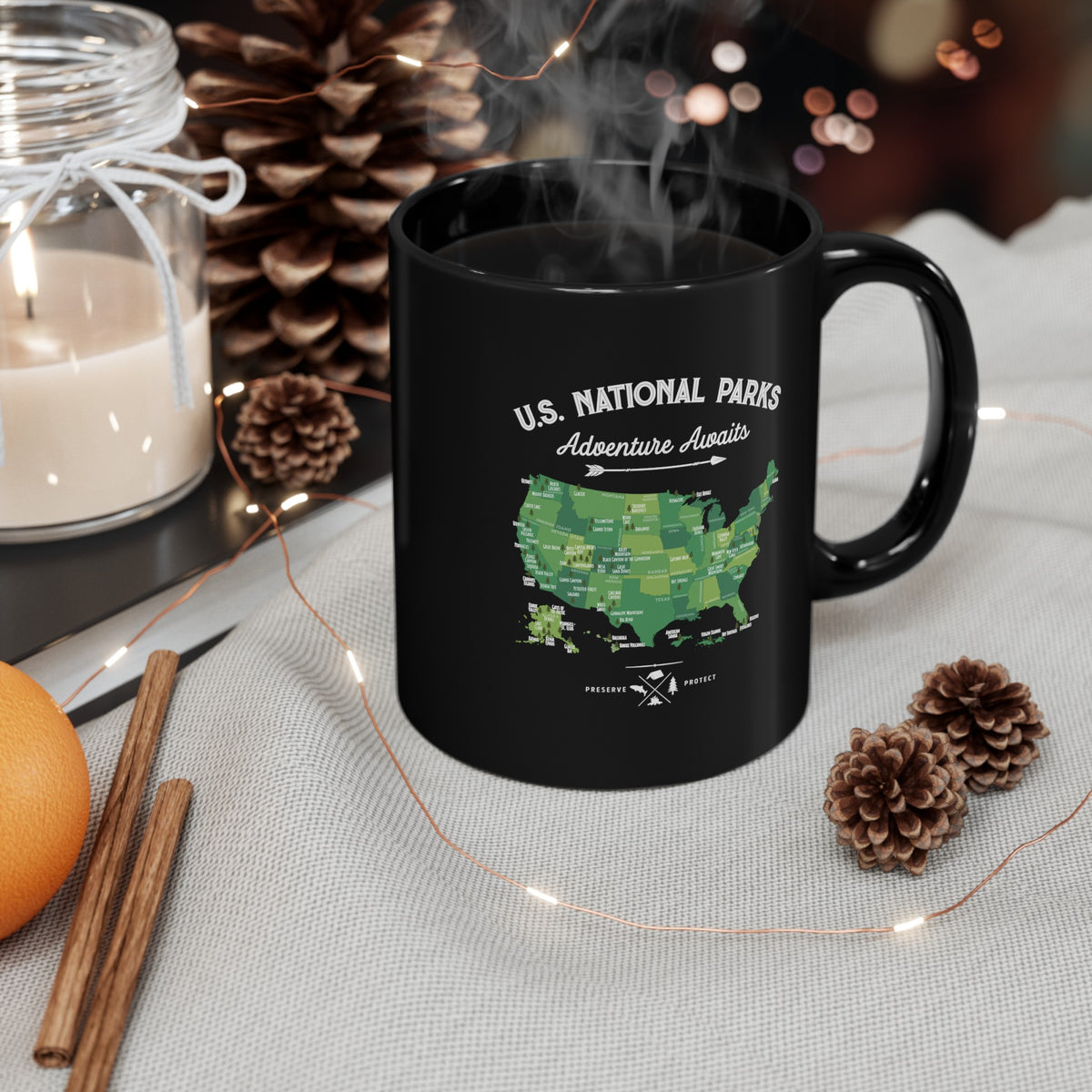 U.S. National Parks Souvenir Map Mug