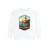 California Sweatshirt - Golden Gate Bridge Design - San Francisco Scenic Apparel - Unisex Garment-Dyed Cozy Fleece