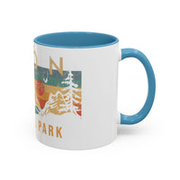 Zion National Park Mug - Ceramic Coffee Tea Cup with Vintage Mountain Sunset Design