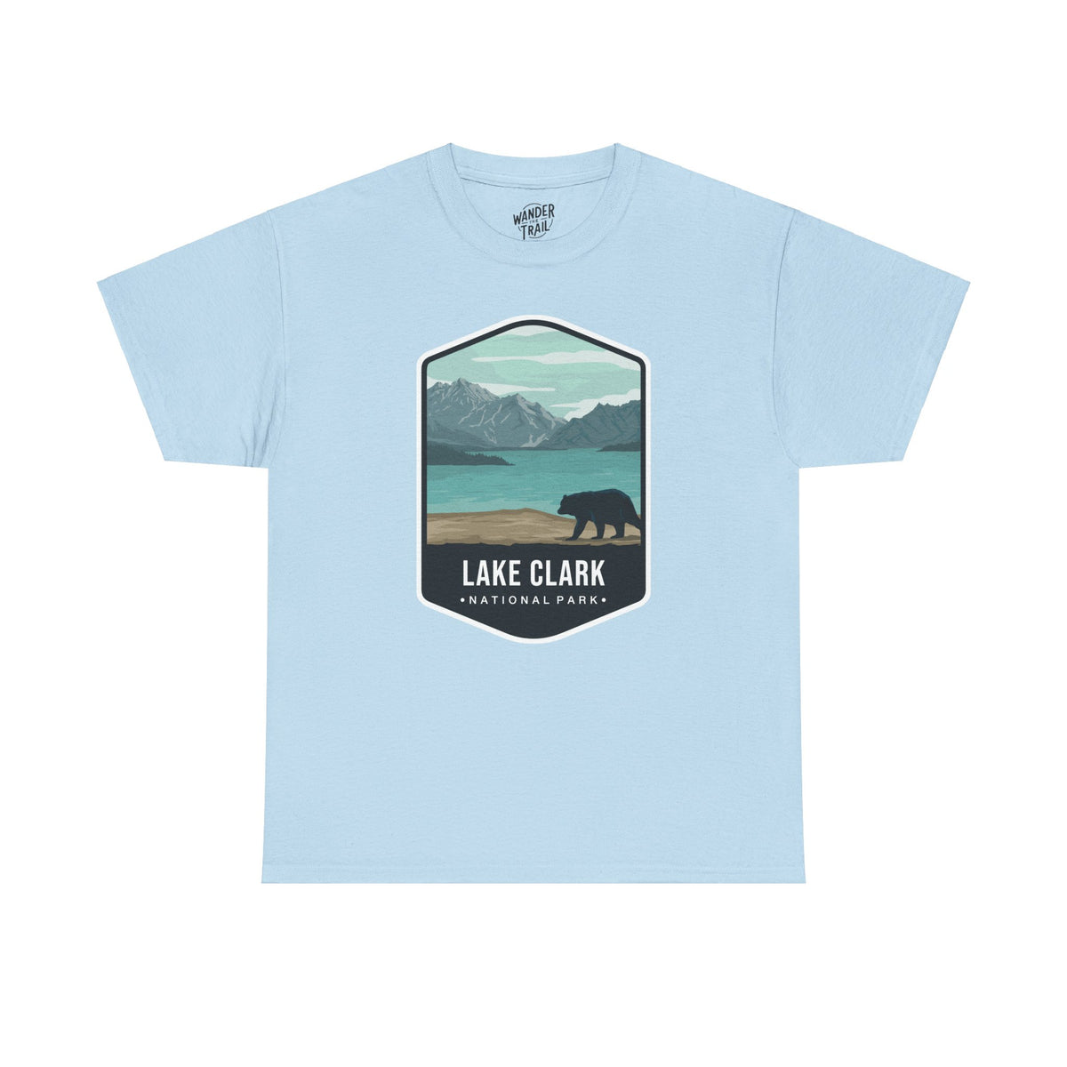 Lake Clark National Park T-Shirt with Bear and Mountain Lake Scene