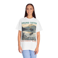 Grand Teton Moose Souvenir Tee with Lake Scene