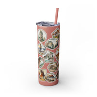 National Park Stamps Skinny Tumbler with Straw, 20oz