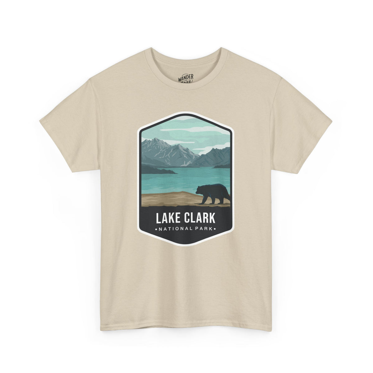 Lake Clark National Park T-Shirt with Bear and Mountain Lake Scene